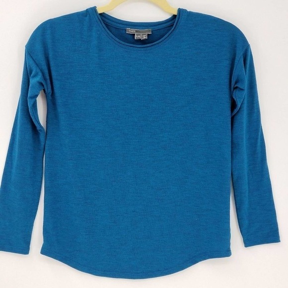 Vince Round Neck Long Sleeve Pullover Tee T-Shirt Blue Size Large - Picture 2 of 6